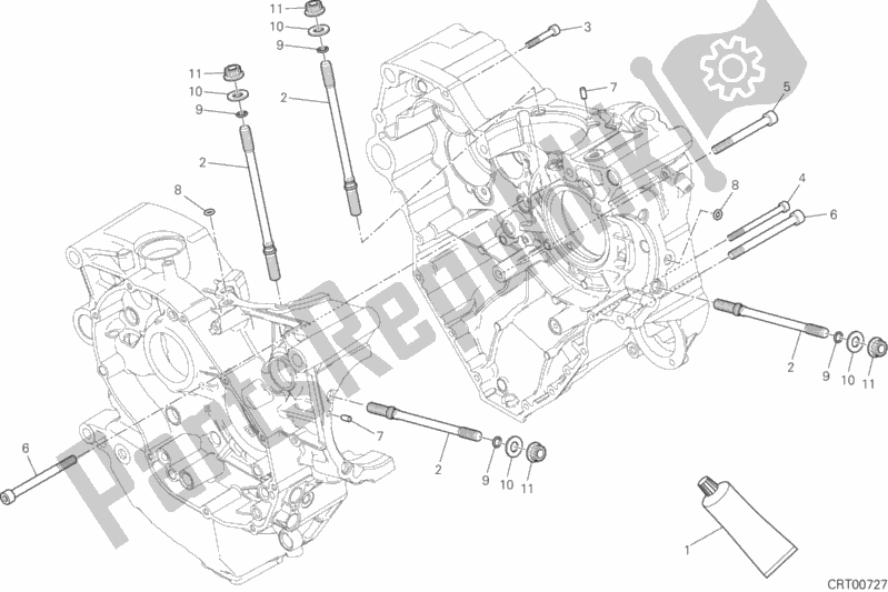 All parts for the 10a - Half-crankcases Pair of the Ducati Diavel Xdiavel S USA 1260 2016